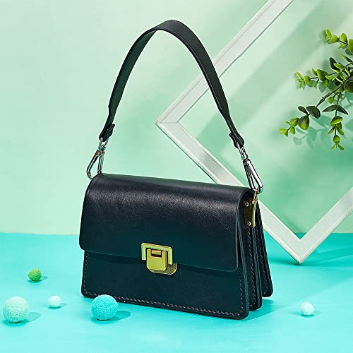 WADORN Genuine Leather Handbag Handle Replacement, 41.8cm Wide Clutch Strap for Shoulder Bag Tote, Laptop Bag, Briefcase, Black - Image 4