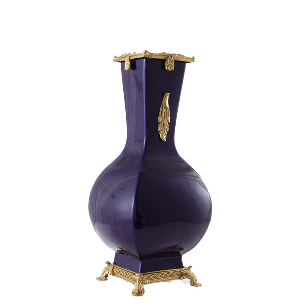 Vase céramique à bouche carrée TUSUOD et col en cuivre style vase de ferme