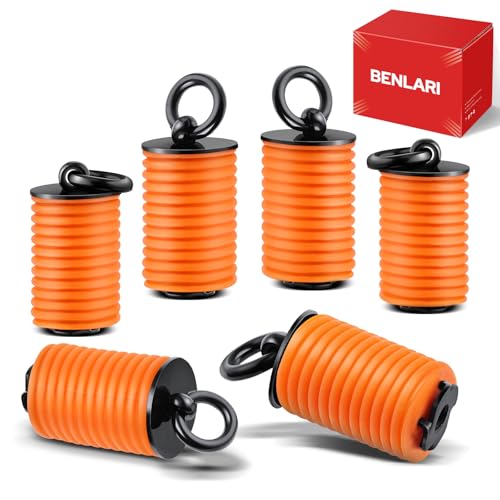 Benlari UTV Tie Down Anchors 1-7/16" Flexible Loop Lock and Ride Iron Ruber Fit for Polaris Ranger General 500 570 1000 XP 900 800 700 2013-2025 with 1-7/16" Hole Orange