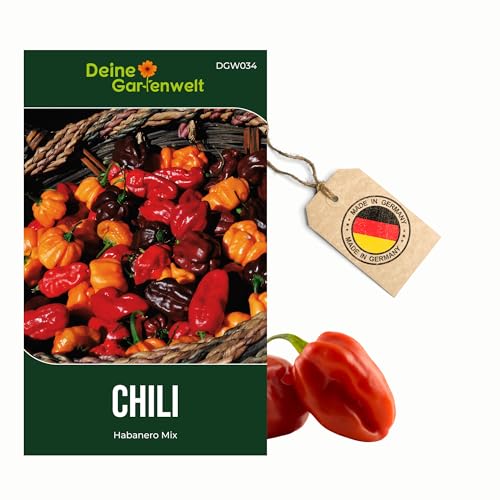 Chili Habanero Mix Samen - sehr scharf - Capsicum chinese - Chilisamen- Gemüsesamen - Saatgut für 6 Pflanzen
