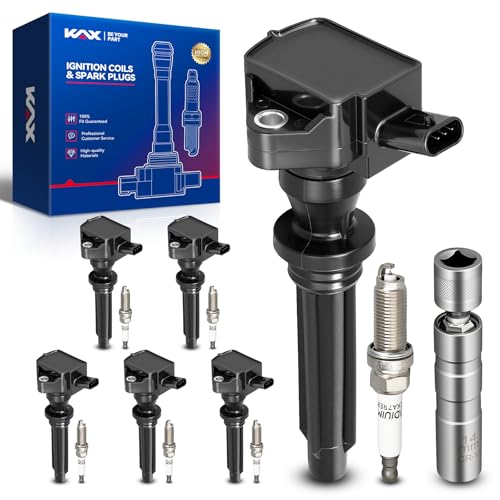 Image of KAX 6 Ignition Coils & 6 Spark Plugs Set for Range Rover Range Rover Sport | (w /tool) Fits Range Rover (Sport) 14-19 3.0L,18-22 5.0L, LR4, Discovery, F-Type F-Pace XF XJ XE, Replaces UF730