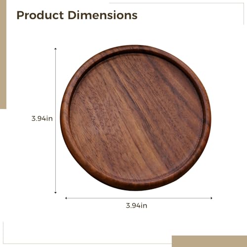 Dessous de verre en bois de noyer premium, élégance pour table