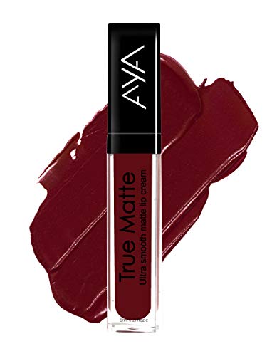 Image of AYA True Matte Liquid Lipstick, Ultra Smooth Matte Lip Cream, Set of 6 | Smooth Lip Color, Weightless Finish Intense Color Payoff | Silky Matte Finish | Long Lasting Matte Finish | Matte Lipstick Liquid