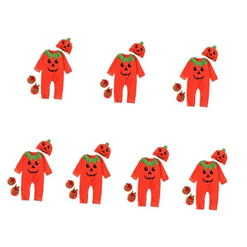 Toddmomy Juego De 7 Uds. Mono De Calabaza Mono De Fiesta De Calabaza Mono Infantil De Halloween Disfraz De Bebe Disfraz De Calabaza Bebe Traje De Niño Algodón Manga Larga Ropa De Ninos Bebé