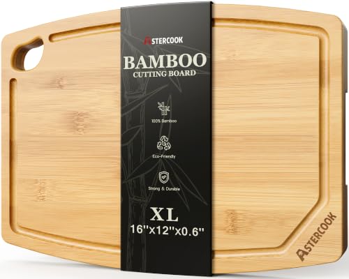 [Prime] 16"×12" Astercook Large Bamboo Cutting Board w/ Juice Groove - image 1
