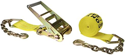 US Cargo Control 4 Inch Chain Ratchet Straps, 4 Inch x 30 Foot, Heavy Duty Ratchet Straps with Chain Extensions & Clevis Grab Hooks, 5,400 LBS Working Load Limit, Tie Down Straps for Flatbed Trailer