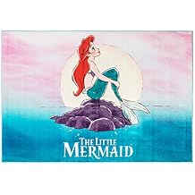 Gertmenian Indoor Area Rug - 4x6 Large, Non-Slip, Ideal for Children in Bedroom, Game Room, Classroom, Nursery or Play Area - The Little Mermaid Ariel, Pink/Blue, 47261