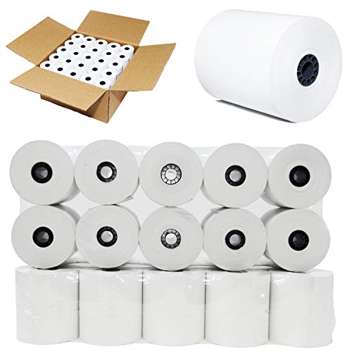 BuyRegisterRolls (Shrink Wrap) 3 1/8 x 273 thermal paper roll 50 pack | POS Cash Register Thermal Paper | Premium 'A' Grade Certified Bpa Free Thermal Paper Rolls