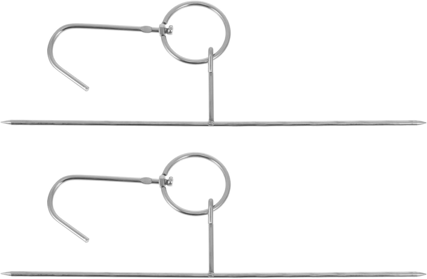 Stainless Steel Roast Hooks Set 2Pcs Meat Hanging Hooks for BBQ Wear-Resistant Grill Utensils for Drying Meat and Bacon Shop Use