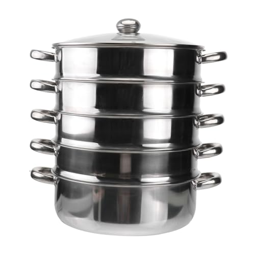 FUNOMOCYA Olla de Sopa Multifuncional Inoxidable con Vaporera de Práctica y Espaciosa para Cocinar Soups y Alimentos al Vapor