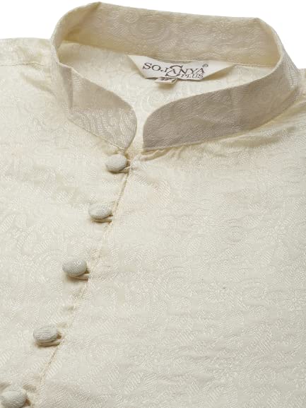 Image of SOJANYA Men Kurta Pyjama With Nehru Jacket