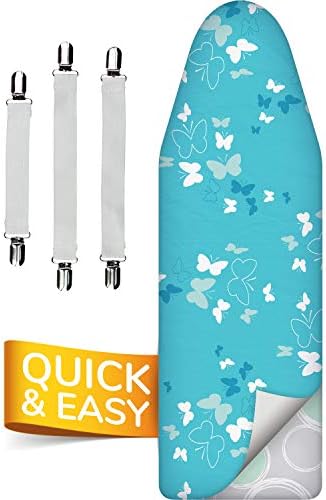 Super Soft 5 Layer Turbo Ironing Board Covers 135 x 45 - 50% faster with High Speed Steam Reflection, Made in Germany, 100% Cotton Top, 140 x 40, 5 sizes, XXL for Dimensions 130-140 x 38-45 cm