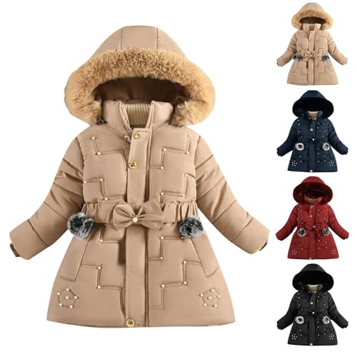 Girl's Fleece Lined Long Parka Puffer Coat Kids Winter Sherpa Thicken Ski Jacket Detachable Fur Trim Hood Windbreaker4