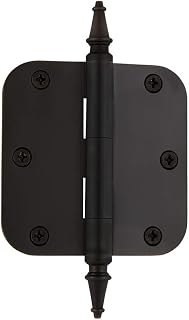 Nostalgic Warehouse 746072 3.5" Steeple Tip Residential 5/8" Radius Corners Door Hinge, Oil-Rubbed Bronze