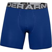 Under Armour Men's 3-Pack Performance Cotton Boxer Brief, 6" Inseam, All-Day Comfort & Ultra-Soft, Royal (400)/Mod Gray Medium Heather, Small