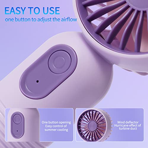 JODNO Mini Portable Fan 6 Pack, Cute Handheld Fan Battery Operated Lightweight Small Personal Fans with 3 Speeds and USB Rechargeable Eyelash Fans for Women Men Office Outdoor Travel Camping by JODNO - Used condition - Image 6