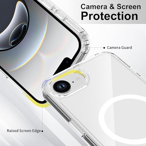 Image of FanTEK Phone Case Compatible with iPhone 16e 6.1 Inch, Magnetic Case Clear Protective Bumper Hard Back Cover