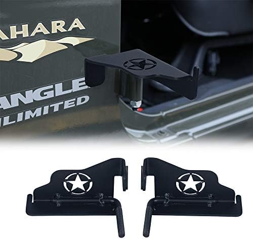 cartaoo Stainless Steel Black Metal Front Foot Pegs Rest Kick Panel for 2007-2017 Jeep Wrangler JK & Unlimited (2pcs in 1pack)