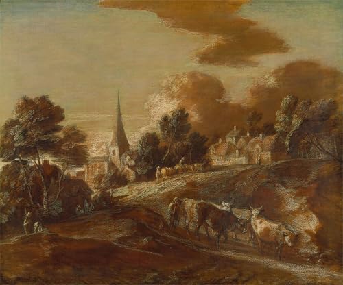 Affiches impression un village boisé imaginaire Gainsborough 60x90
