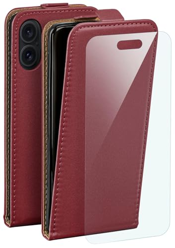 Étui en cuir synthétique pour iPhone 16 Plus moex avec finition bordeaux