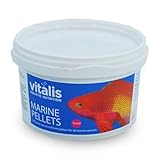 Vitalis Marine Pellets 1mm 140g (4.94oz) - Premium Fish Food for Marine Saltwater Aquariums