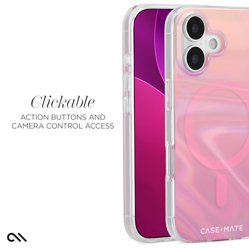 Image of Case-Mate Soap Bubble iPhone 17 Case - Peach Iridescent | Compatible with MagSafe - Stylish Phone Cover with 12ft Drop Protection - Premium Magnetic Phone Cover for iPhone 17