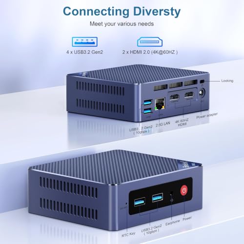 Image of Beelink Mini PC, Mini S12 Pro Intel 12th N100(Up to 3.4GHz), 16GB DDR4 500GB M.2 SSD, Mini Desktop Computers Support 4K Dual HDMI Display /WiFi6 /BT5.2 /USB3.2 /1000Mbps LAN /WOL Home /Office