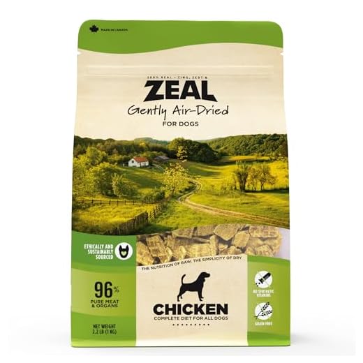 ZEAL Canada Air-Dried Chicken Recipe for Dogs - High Protein, Natural Superfoods, Nutrient Rich, No Fillers, Grain Free, Complete & Balanced (Chicken, 2.2 lb)