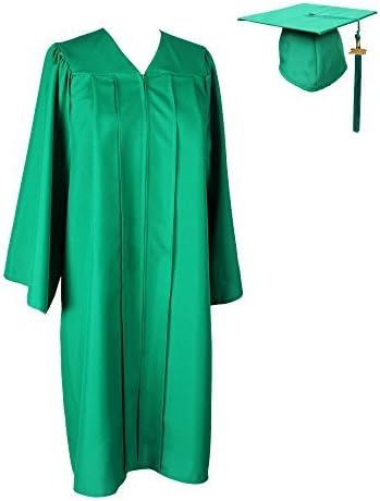 GraduationService Matte Gown Cap Tassel 2017 and 2018 Unisex, Emerald Green, 39(4.6-4.8)inches