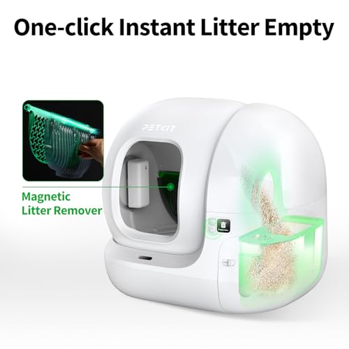 PETKIT 2025 Upgraded Automatic Cat Litter Box 2-Way Odor Remover & 20 Trash Bags,App Control Smart Robot with Anti-Scratch Inner Mat, Self-Cleaning Cat Litter Box True Integration & Structure Safety