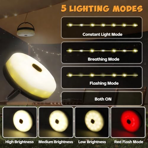 Image of XERGY Solar + USB-C Rechargeable Camping LED String Lamp + Light | USB Output Powerbank | Remote Control | 3600mAh | 5 Modes | Timer | Waterproof Portable Hanging for Outdoor Hiking, Party- 12Mtr