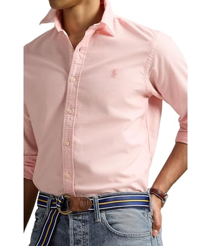 Image of POLO RALPH LAUREN Mens Classic Fit Garment-Dyed Oxford Shirt Rose Large