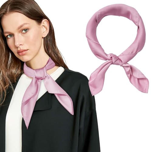 HAIMEIKANG 27.56” Chiffon Square Scarves for Women Soild Color Neck Scarf Vintage Hair Scarf Costume Bandana