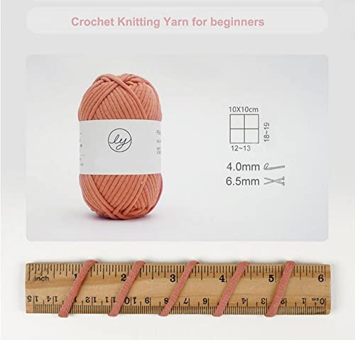2 Pack Knitting Crochet Yarn For Beginners Cotton Nylon Blended Yarn, Easy To See Stiches, Pefect For Knitting Or Crocheting Blankets, Bags, Rugs, Toys, Pillows (Coral) #TOP1