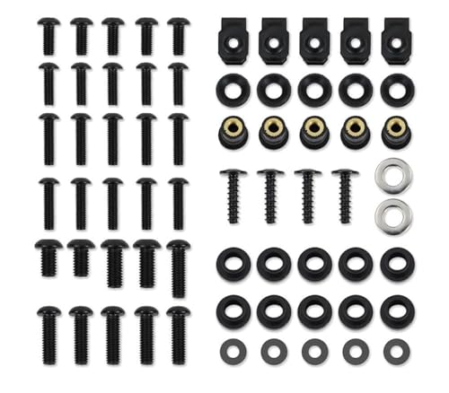 Kit visserie carénage FZR 1991-1996 avec clips et écrous de rechange noirs