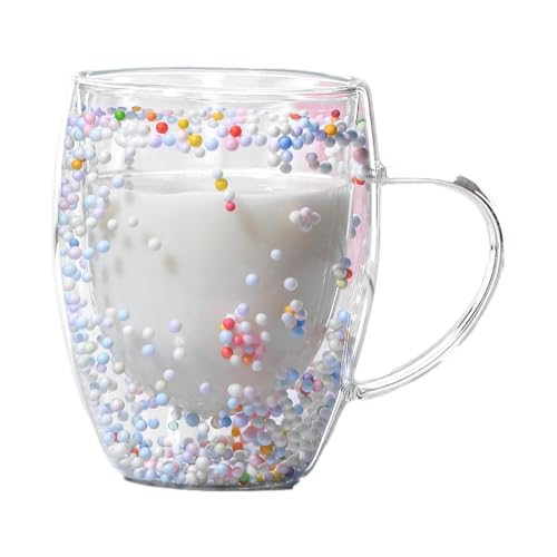 Verres à café à double paroi, transparents, à double paroi, verres à latte macchiato, avec anses, tasse en verre à double paroi avec fleurs séchées