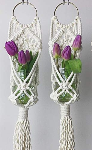 Zippy Flora Mini Macrame Plant Hanger , Set Of 2 Hangers (Zf150618), White (B07X2KJPQ4) Amazon Price History, Amazon Price Tracker