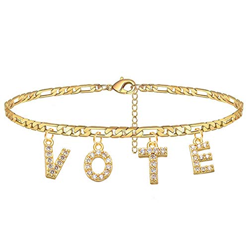 Personalized Name Ankle Bracelet for Women Custom initial Link Bar Anklet Bracelet with Any Names 18K Gold Plated Customized Name Jewelry for Girls 6.7-10.7