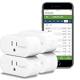Emporia Smart Plug with Energy Monitor | WiFi Smart Outlet | Emporia App | Alexa | Google | ETL Certified (Package of 4)