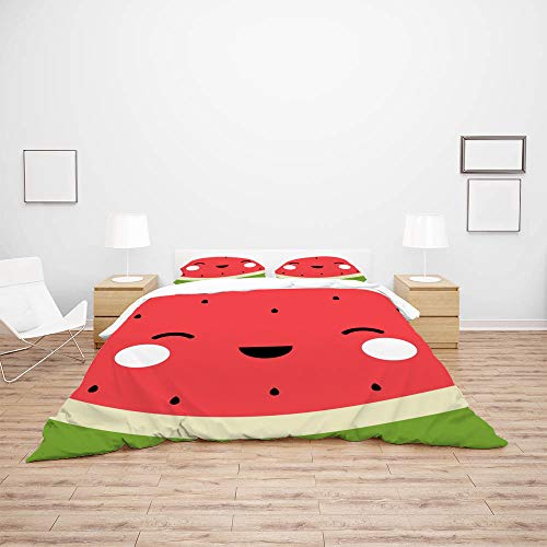 Parure de lit pastèque en polyester doux et durable pour chambre d'enfant - 4