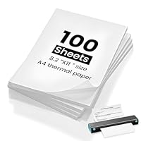 (100 Blatt) Thermopapier A4, kompatibel mit den meisten A4 Thermodruckern, schnelltrocknendes a4 Thermopapier, BPA-frei, Thermodrucker Papier für Dokumenten, Webseiten und Fotos.