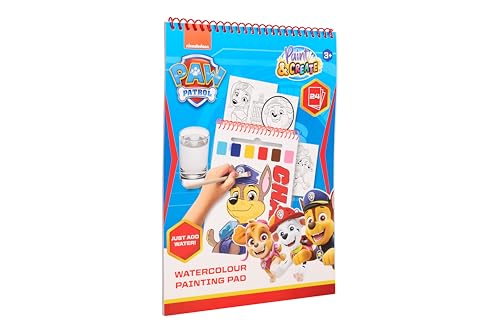 Bloque de Pintura Acuarela PAW PATROL con Pincel | 24 Páginas | Libro de Pintura con Agua para Niños Set de Pintura | Producto con Licencia Nickelodeon