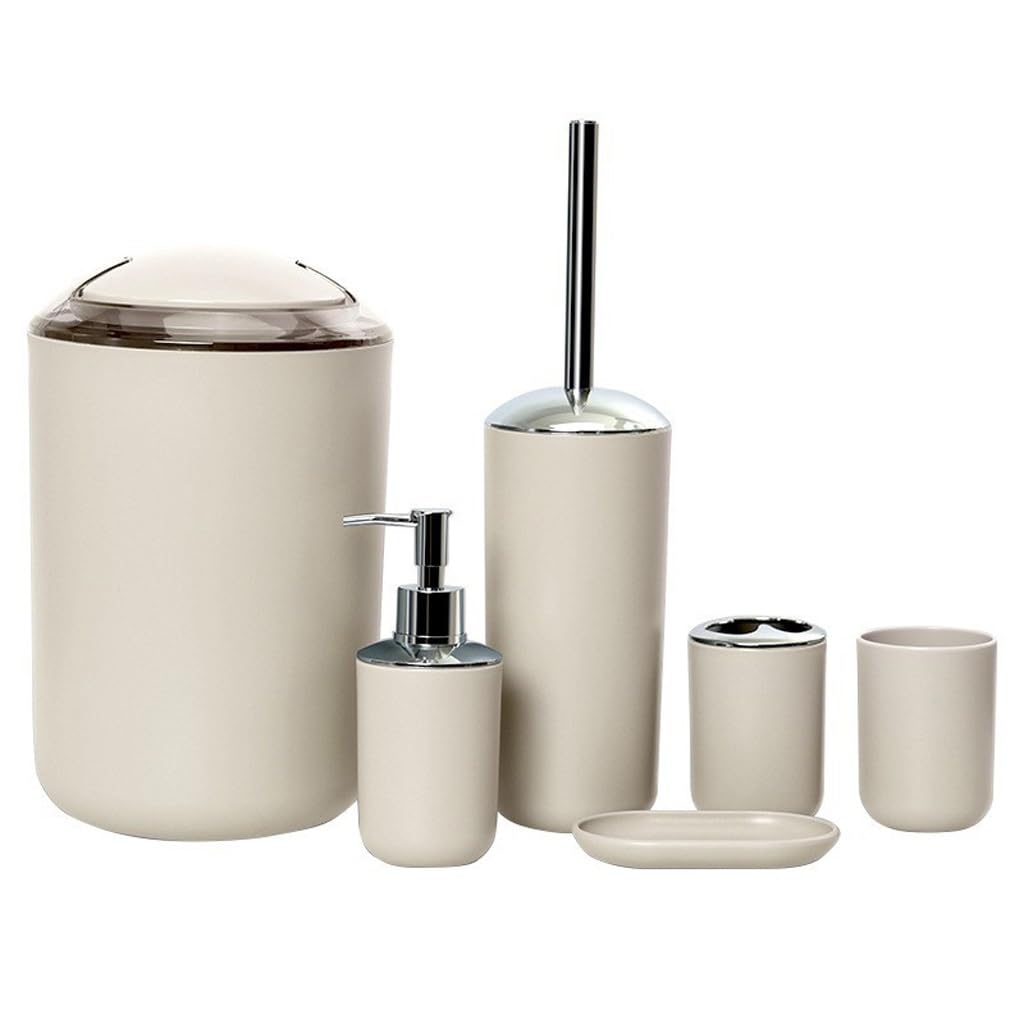 Kit de rangement de salle de bains avec poubelle et porte-brosse à dents robuste