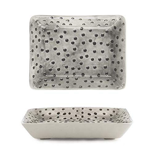 Grey Spotty Patterned Soap Dish