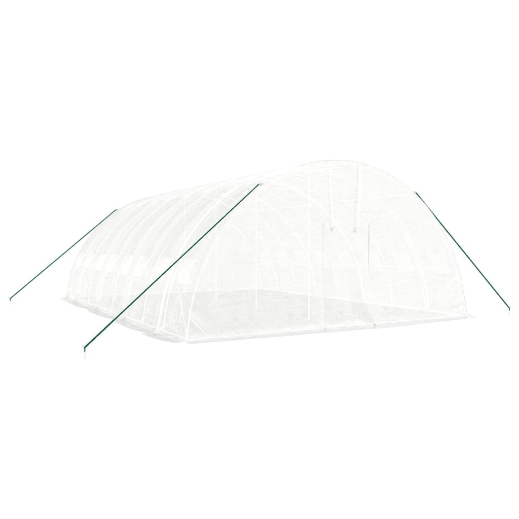 Tomostar Serre de Jardin Tunnel, Serre de Jardin avec Cadre en Acier Blanc 48 m² 8x6x2,85 m