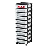 IRIS USA, Inc. MC-3100-TOP 10-Drawer Cart with Organizer Top, Pearl