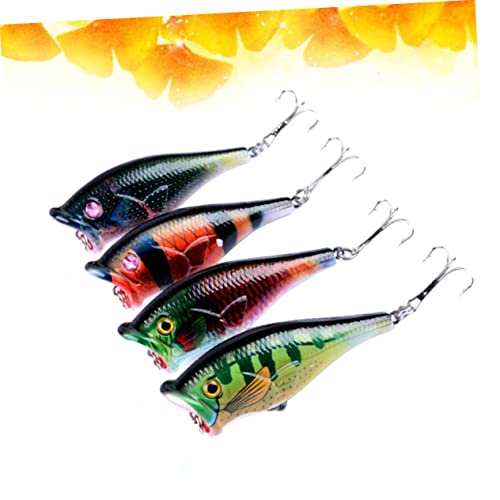 Toddmomy 4 Peças Iscas De Plástico Pintadas Iscas De Pesca Iscas Biônicas Iscas De Natação Realistas
