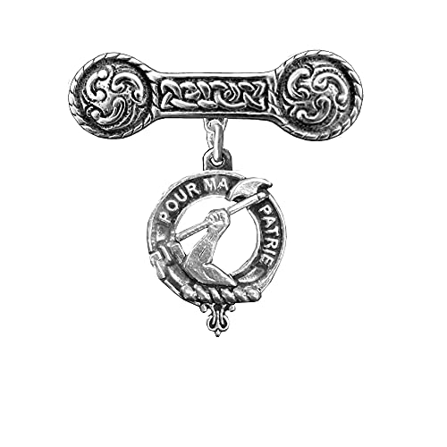 Cooper Clan Crest Iona Bar Brooch - Sterling Silver