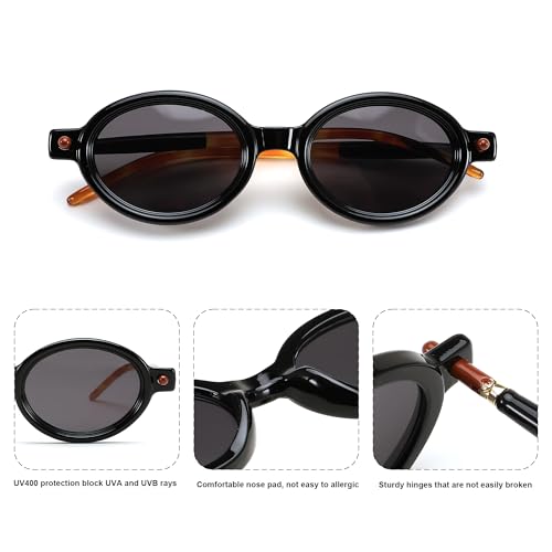 Retro Oval Sunglasses for Women and Men Fashion Small Oval Sunglasses 90s Vintage3