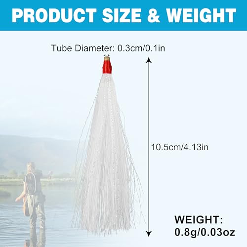 Silanon KYZY-BUCKTAIL TEASER-12PCS-B Fishing Bucktail Teasers Saltwater,12Pcs Copper Tube Bucktail Flash Skirts Kit thumb #2